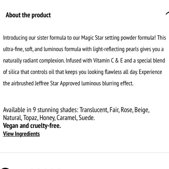 JEFFREE STAR COSMETICS Magic Star Luminous Setting Powder Natural NEW IN BOX! - Picture 4 of 4